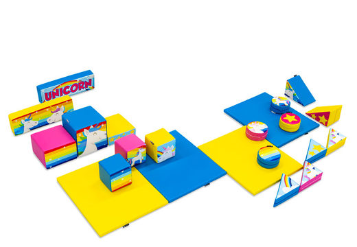 Large Softplay set in Unicorn theme with colorful blocks to play with