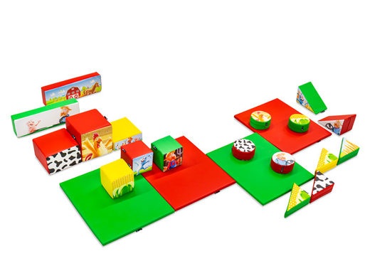 Large Softplay set in Farm theme with colorful blocks to play with