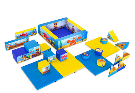 Softplay set XL Pirate Seaworld theme colorful blocks to play with