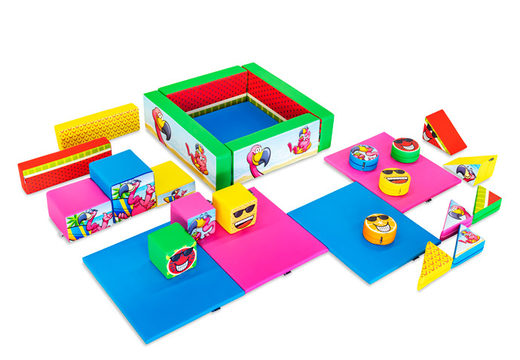 Softplay set XL Flamingo Hawaii theme colorful blocks to play with