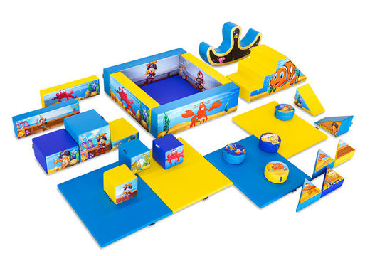 XXL Pirate Seaworld-themed Softplay Set with Colorful Blocks to Play