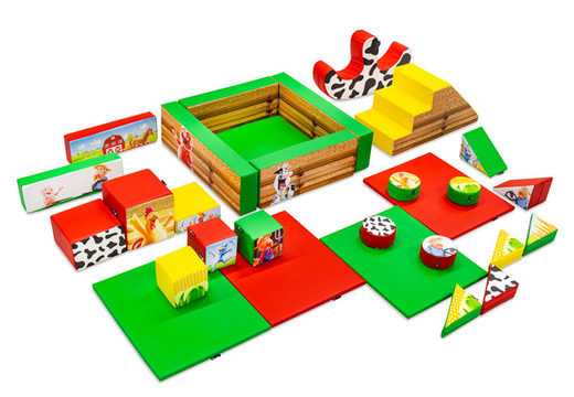 XXL Farm-themed Softplay Set with Colorful Blocks to Play