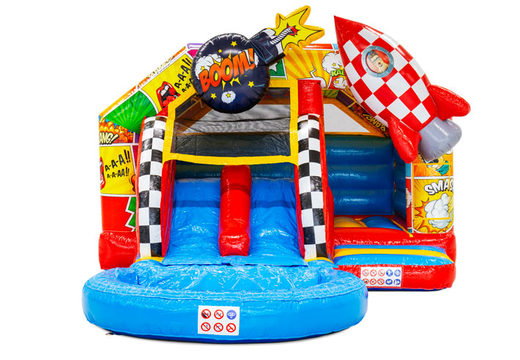 Buy Slide Combo Doubleslide Inflatable Castle in Comic Theme at JB