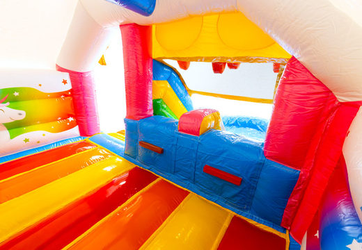 Interior of the Inflatable Double Slide Combo, Blue Yellow Orange