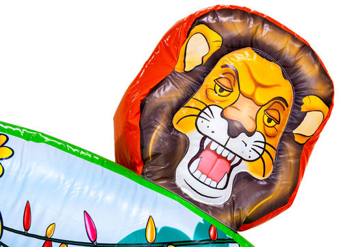 Order the 3D lion jungle theme covered play mountain inflatable castle online