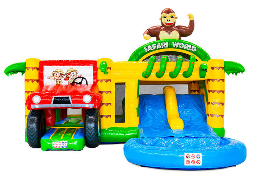 Buy Multiplay Dubbelslide Inflatable Castle in safari gorilla theme at JB