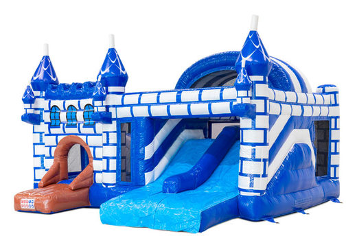 Buy Multiplay bouncy castle online with brick print and slide