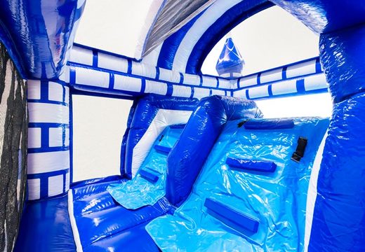 Climbing wall of Multiplay dubbelslide castle theme blue white