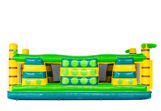 Modular obstacle course in crocodile theme, green yellow blue