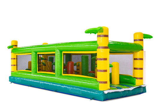 Modular obstacle course in yellow green with palm tree