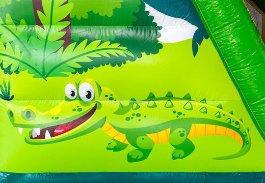 Illustration of a crocodile in the jungle on the obstacle course module base jump